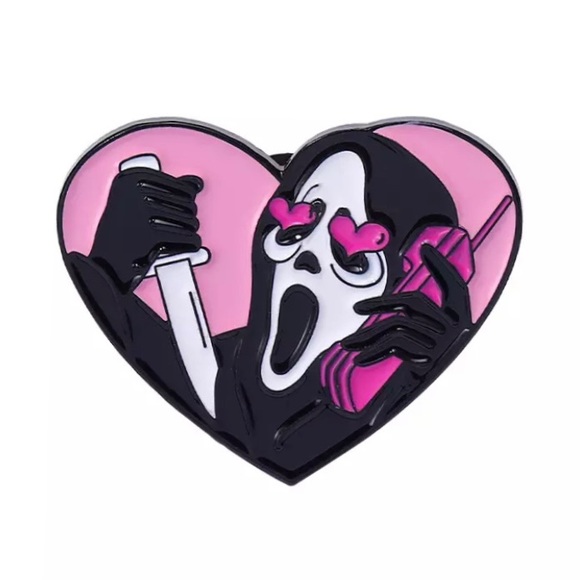 6/$30 Scream Heart Eyes Calling His Love Enamel Pin - Picture 1 of 2